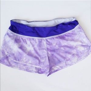 LULULEMON PURPLE TIE DYE SHORTS